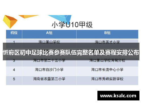 忻府区初中足球比赛参赛队伍完整名单及赛程安排公布